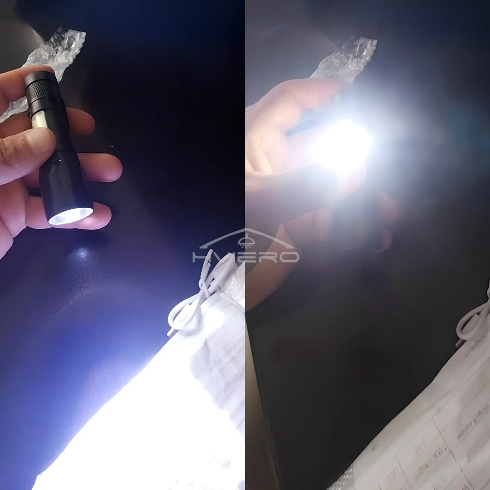 USB Rechargeable Zoom Mini Led Portable Flashlight Built Battery Waterproof XP-G Q5 High Power Camping Work Light Illumination