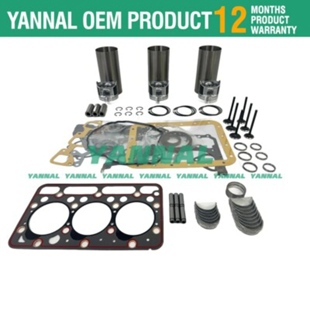 

New D1503 Engine Repair Kit For Kubota KX91-3 U35 R420 L3010 Tractor