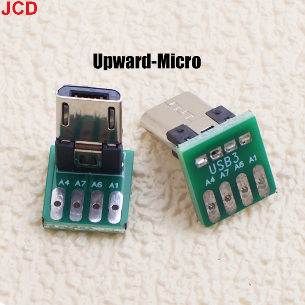 JCD 2pcs MICRO MINI 5P Type-c USB To Dip PCB Converter Adapter 90 Degree Right Angle Breakout Board Repair Welding Socket Connec