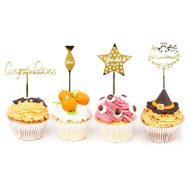 Gold Congratulations You Did It Grad Cake Topper Graduation Celebration Decoration Party Supplies Baking Accessories