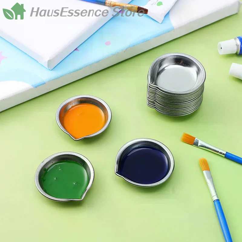 ※10Pcs Stainless Steel Painting Color Feeding Dishs Oil Paint Trays Mixing Cups Mixer Children Do It Yourself Equipment