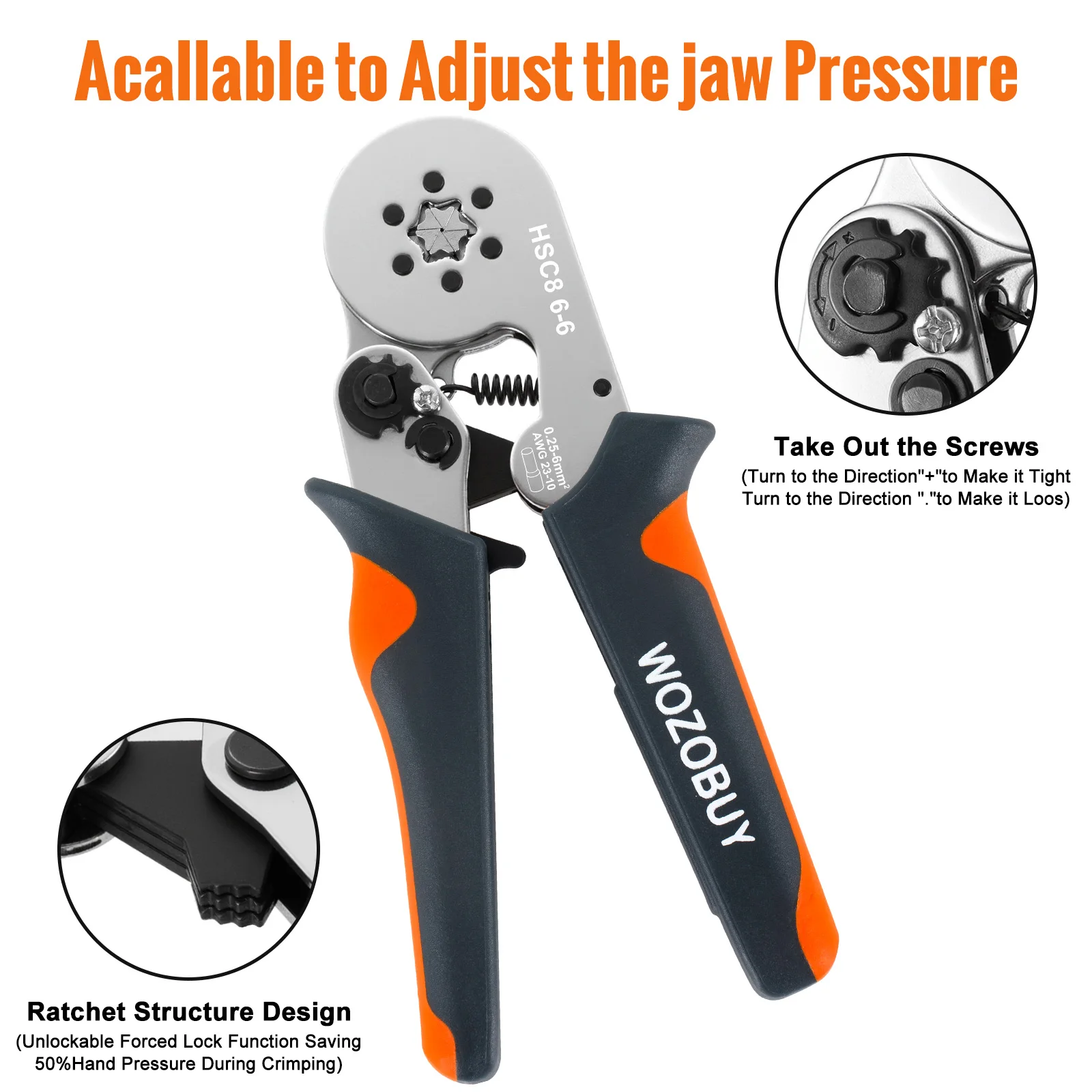 Ferrule Crimping Tool HSC8 6-4/6-6 Electrical Crimper Plier For Wire End Crimp Tube Terminals Electrical Circuit Repair