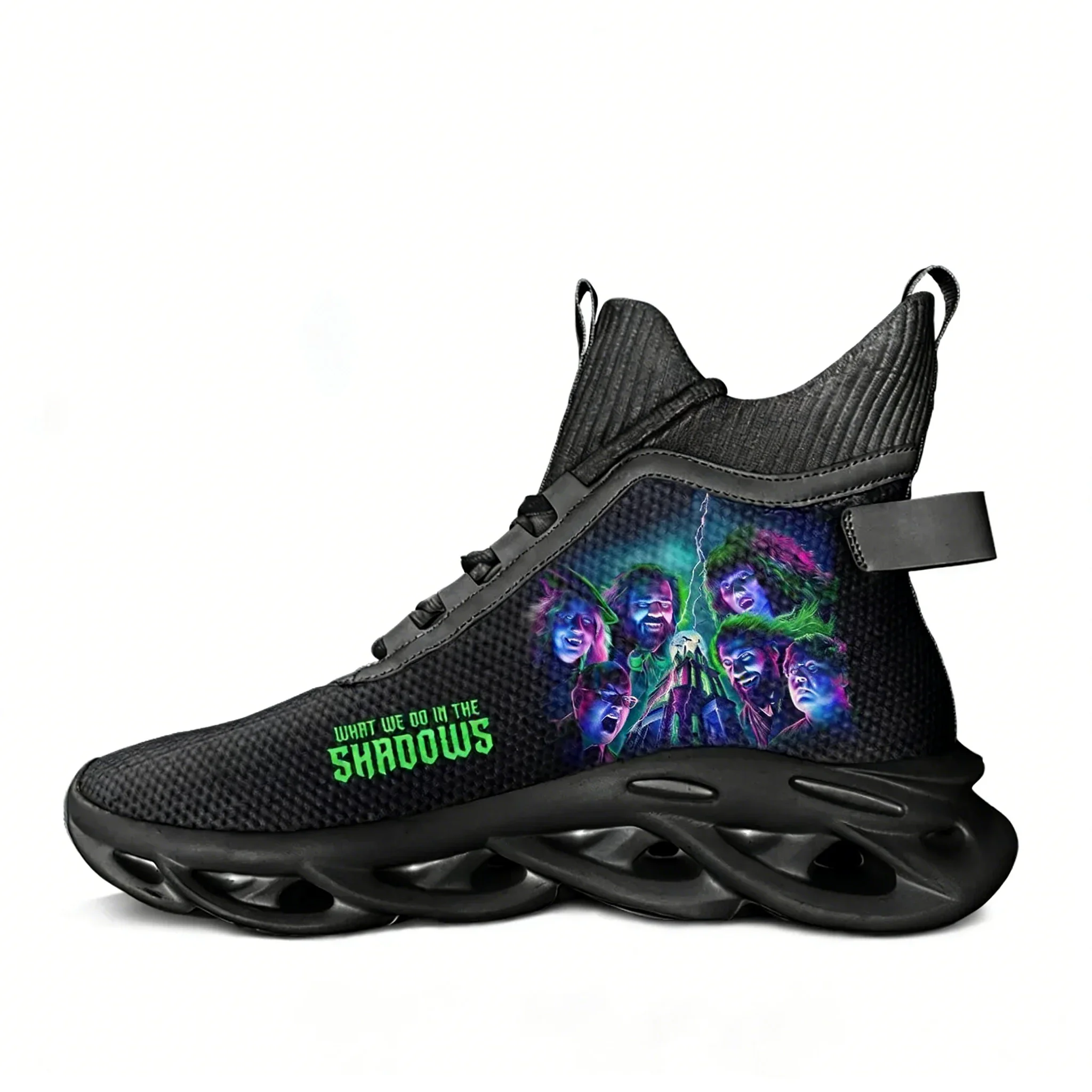 

Кроссовки What We Do in The Shadows High Top Flats: мужские и женские спортивные кроссовки высокого качества, на шнуровке, из сетчатого материала, обувь на заказ