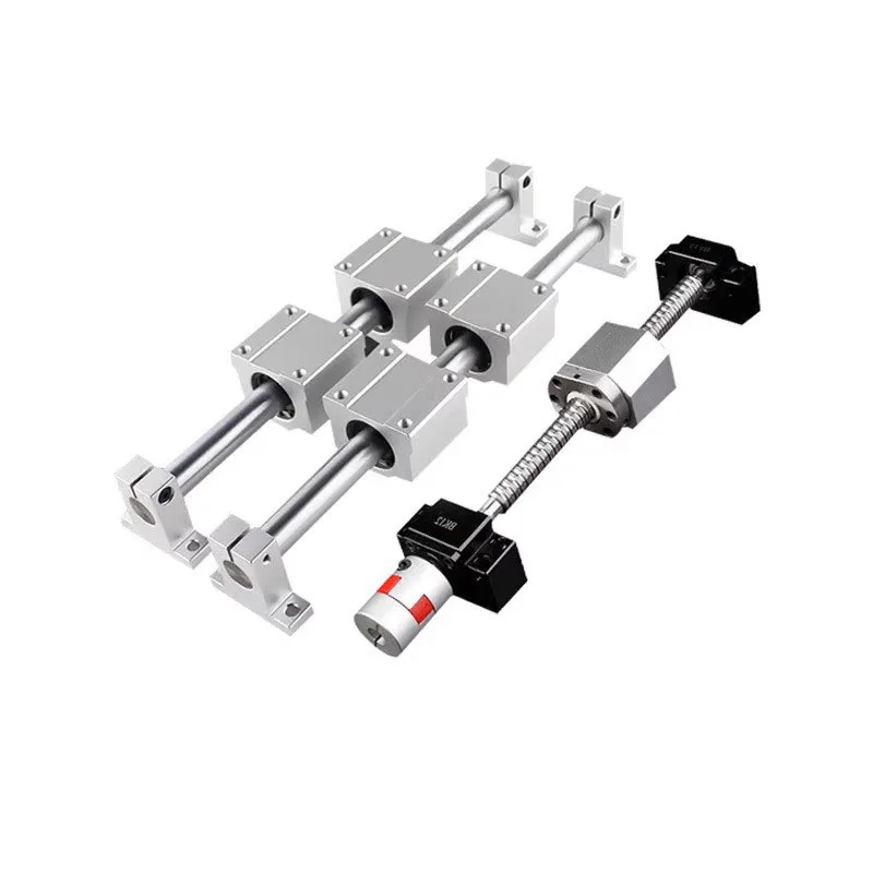 Optical Axis Ball Screw Set Linear Shaft OD12mm 16mm + SCS12UU SCS16UU Linear Bearing Blocks SK12 SK16 and SFU1605 Ballscrew Set