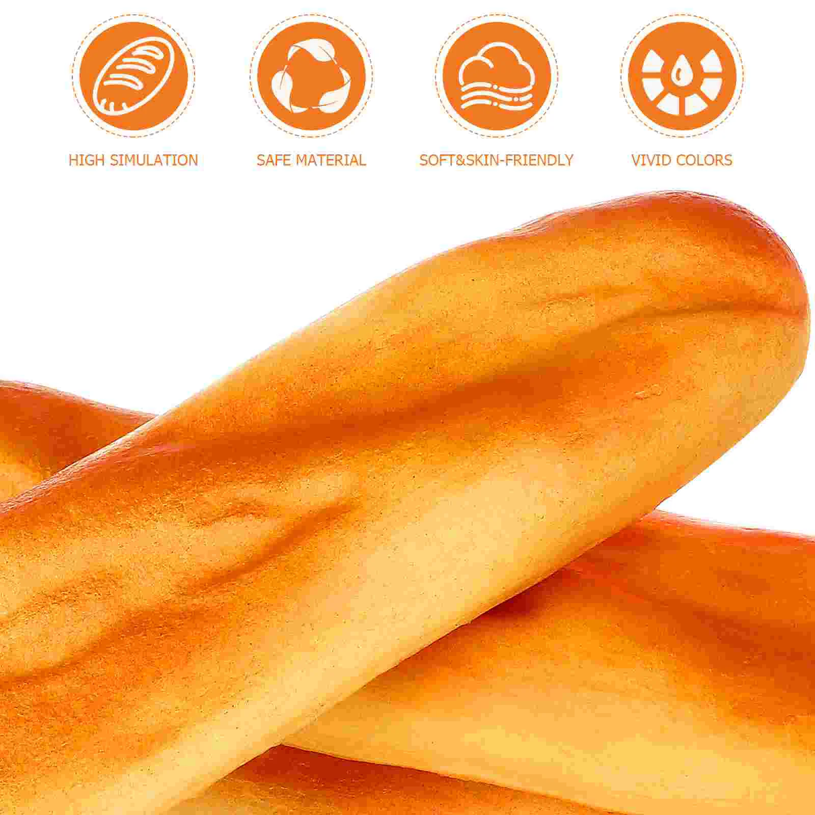 3pcs Simulation Long Bread Photography Props PU Artificial Food DIY Ornament Food Props for Adult Kids Children