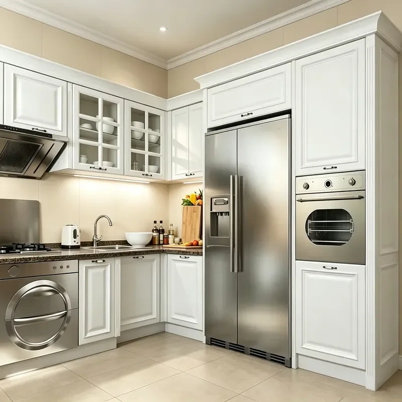 Modern Kitchen Island Cabinet with Sink High Quality Plywood MDF Granite Countertop Swing Style Design for Apartment Home
