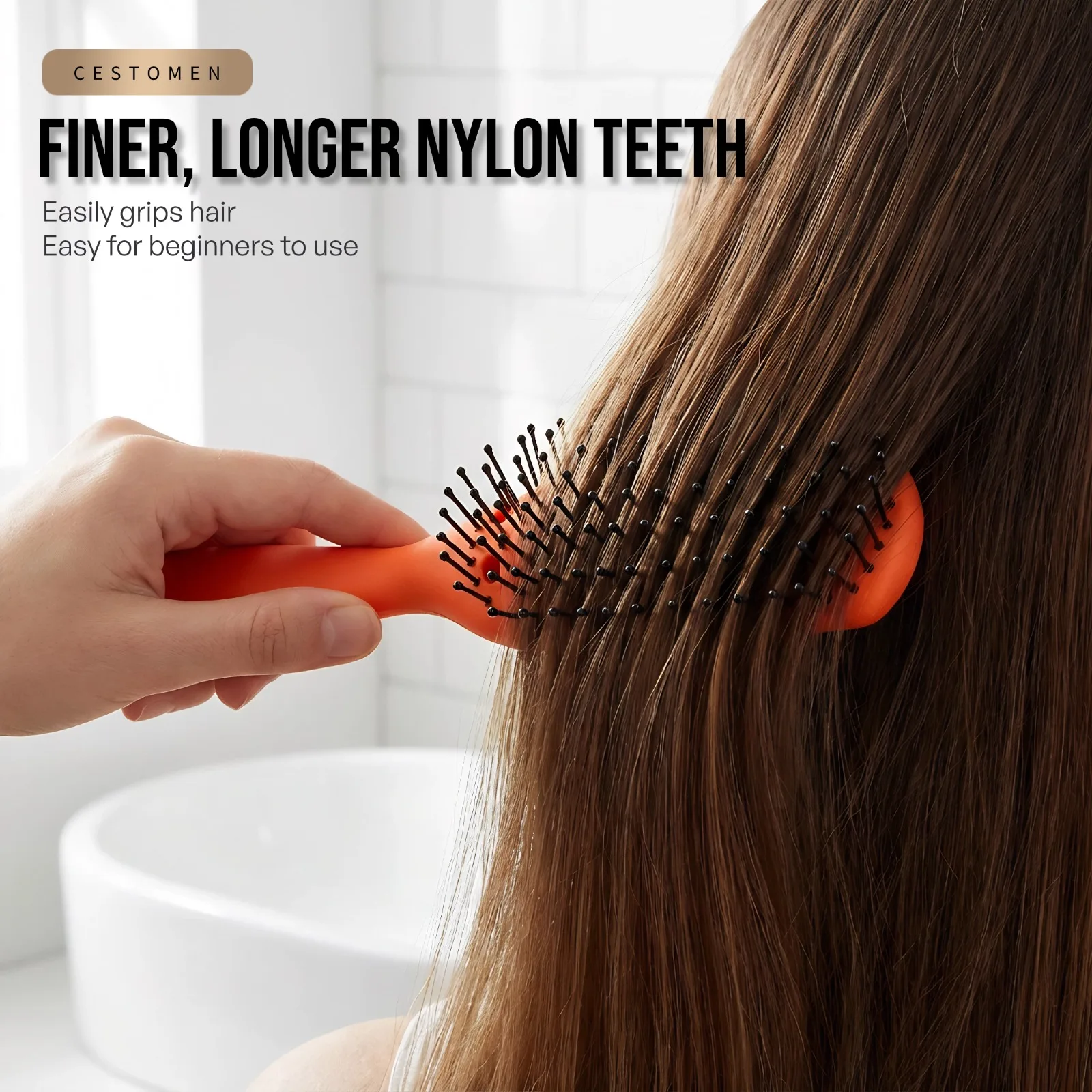2-teiliges professionelles Haarstyling-Bürstenset aus Holz, runde Bürste, Entwirrbürste, Volumenbürste, Haarbürste für Friseure und den Heimgebrauch. – Detail 8
