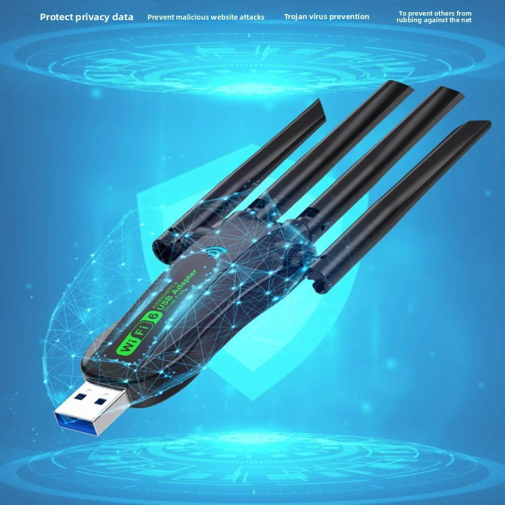 

AX900 Dual Band WiFi6 USB Adapter 4 Antenna 2.4G/5Ghz 900Mbps WiFi Dongle USB Interface Driver Free Wireless Network Card