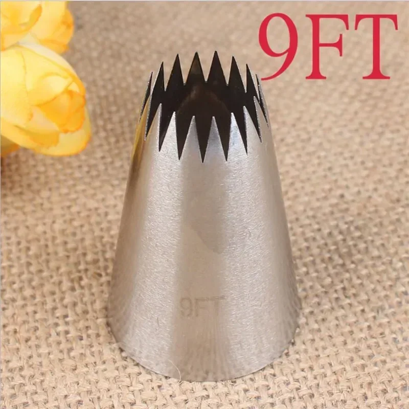 Stainless Steel Extra Large Icing Piping Nozzle Tips 9FT Cookie Cake Cream Fondant Nozzle Tubes Cake Decorating Tools