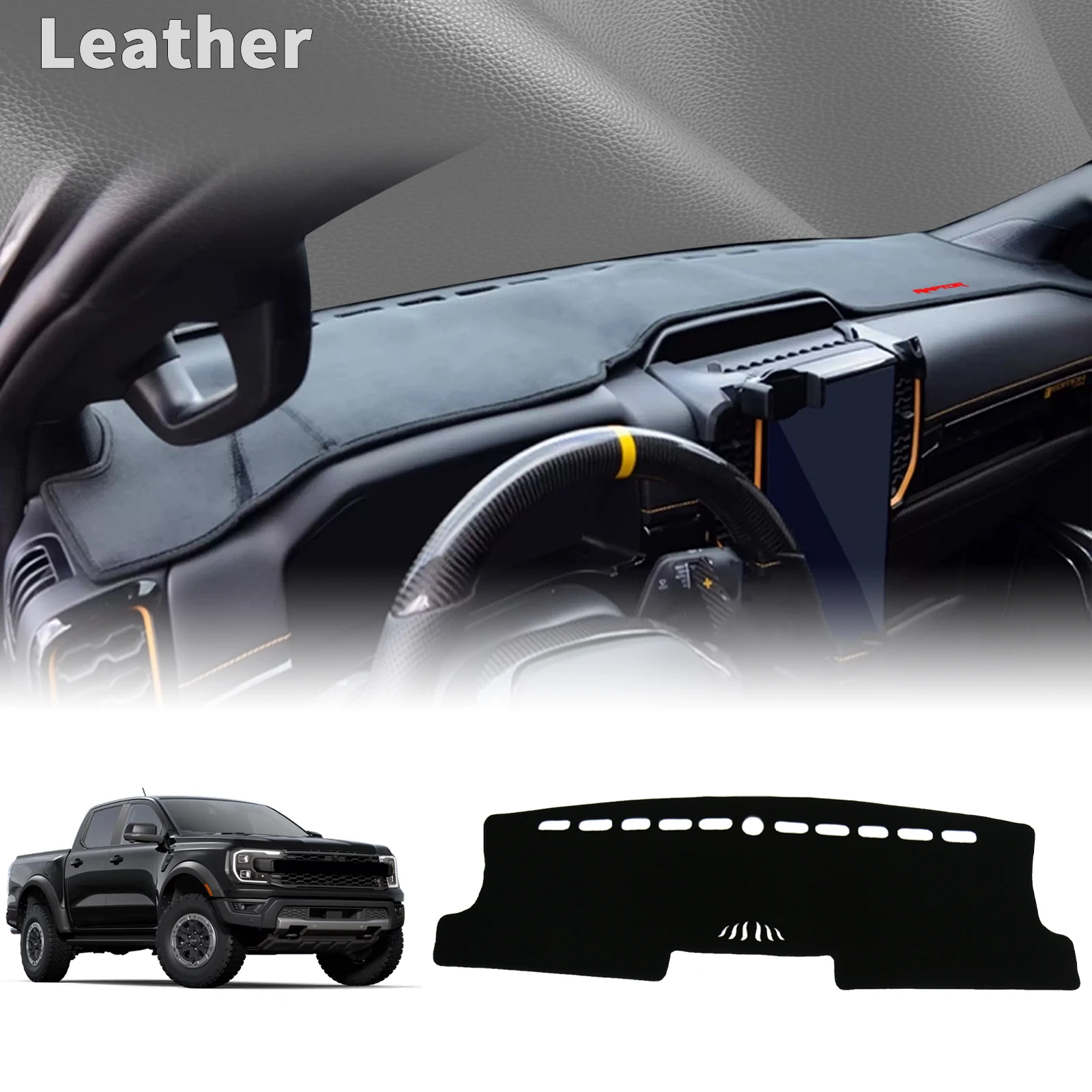 fit for Ranger Raptor 2023 2024 2025 2026 Car Dashmat Dashboard Cover Pad DashMat Sunshade Protective Carpet Accessories