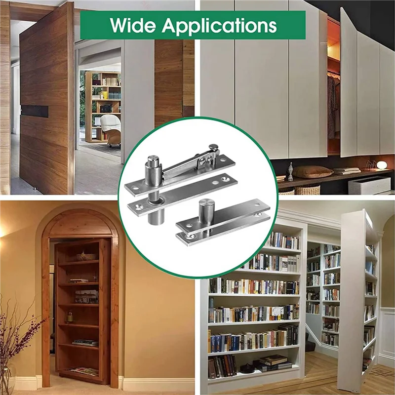 ABFY-2X Pivot Hinge Stainless Steel Closet Door Hinges Rotation Hinges For Wooden Door Heavy Duty Closet Hinges