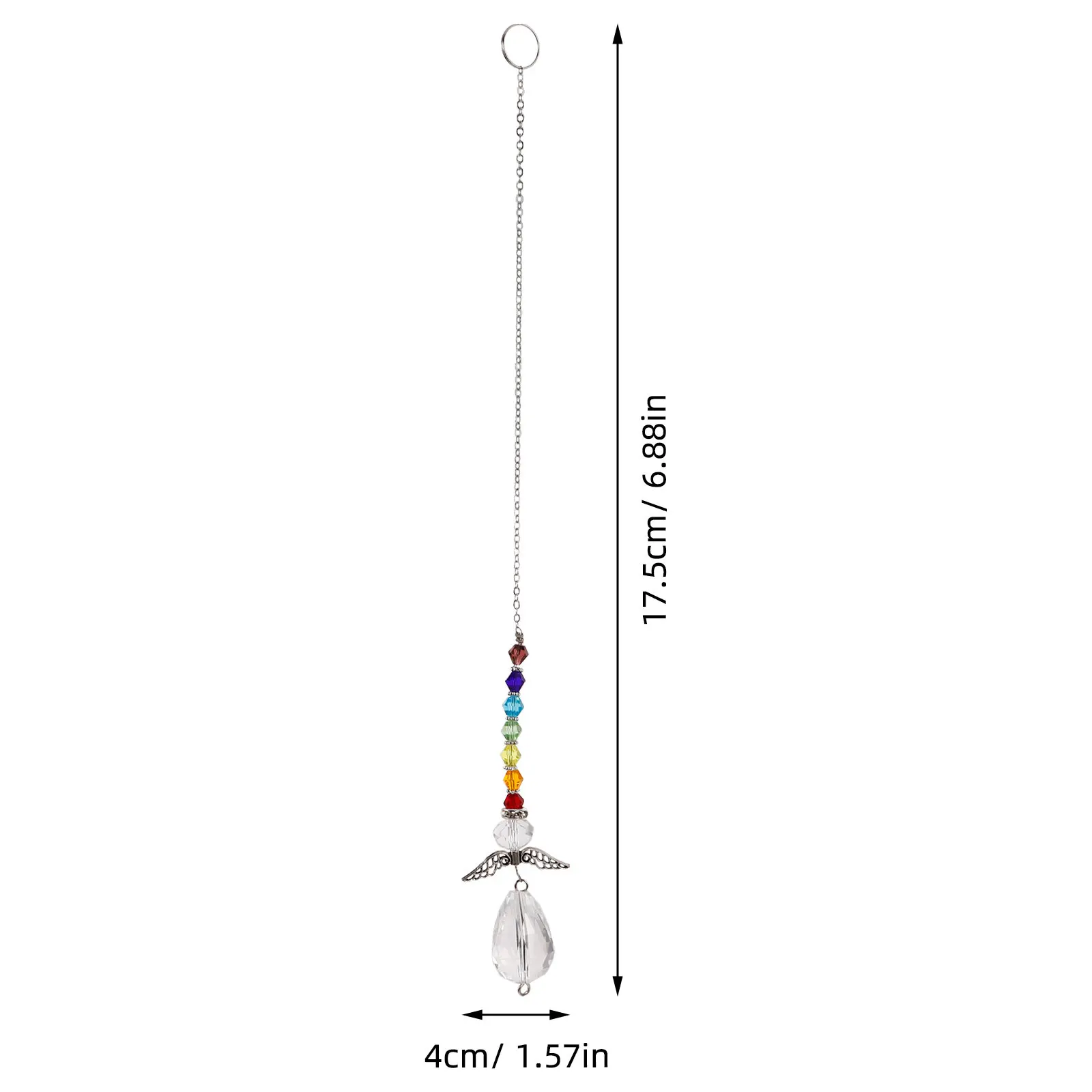Crystal Angel Wing Sun Catcher Pendant for Window Hanging Decor Outdoor Garden Living Room Balcony Party Crystal Prism Light