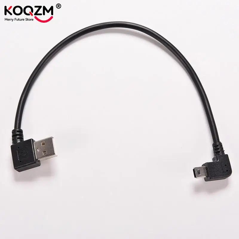 25cm 90 Degree Angled Mini USB Cable Mini USB To USB 2.0 Data Sync Charger Cable For Mobile Phone MP3 MP4 GPS Camera HDD