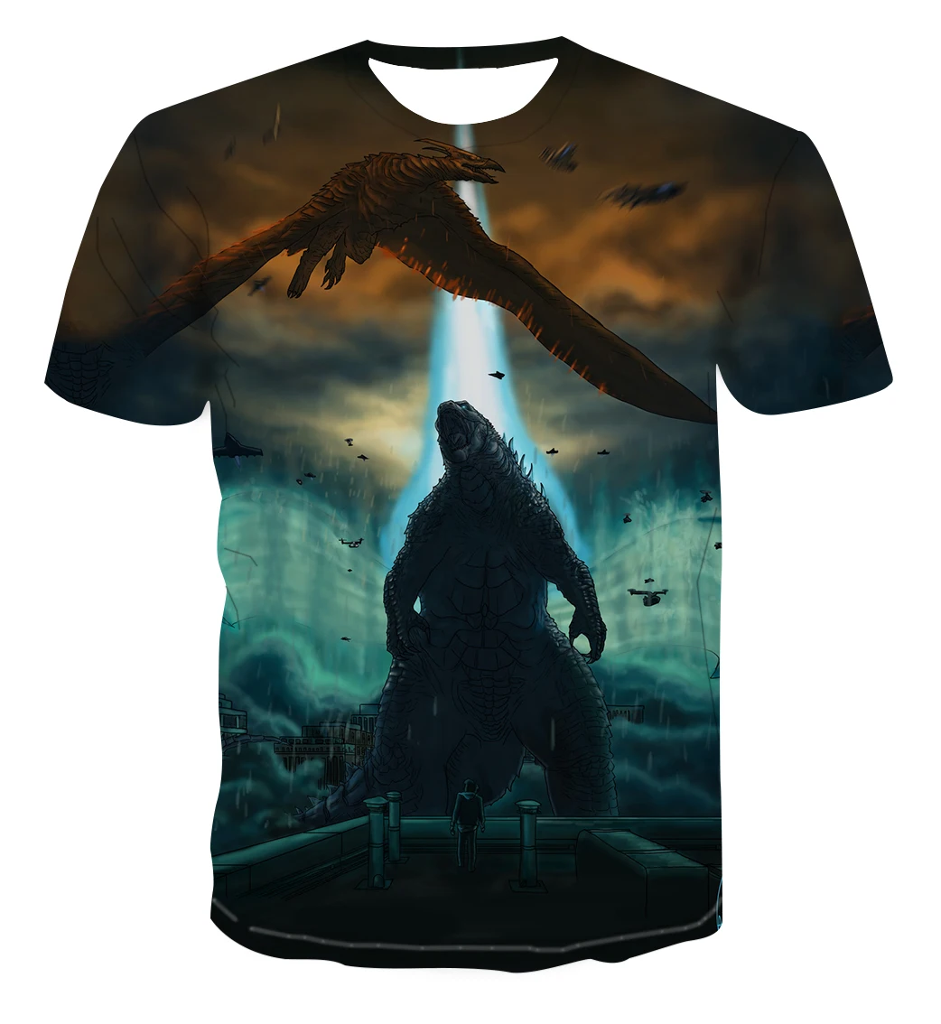 T-shirt fantasia dinosauro moda estiva T-shirt stampa 3D da uomo Casual maniche corte film film magliette divertenti Streetwears top