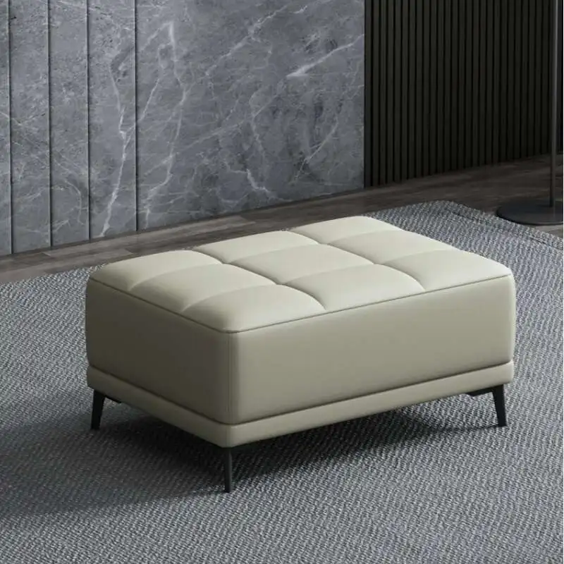 Entrance Living room Leather footstool Low stool lazy Shoe module sofa design puffs bench modern soft ottoman End of bed bench