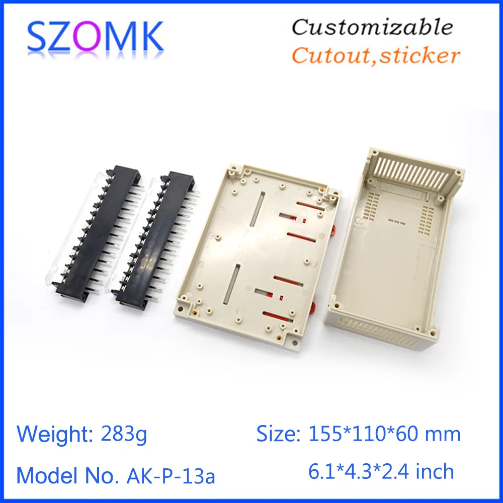 155X110X60MM  Industrial Din Rail Plastic Enclosures PLC Housing for Electronics Project Box Small ABS Electronic Junction Box