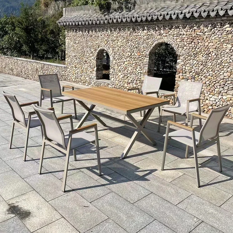 Restaurant Garden Aluminium Table Chairs Commercial Outdoor Table and Chair Set