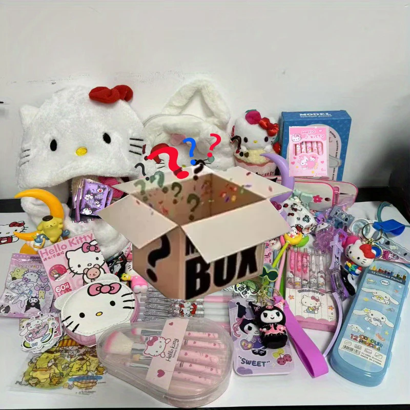 

10-50 шт. случайных загадочных игрушек-антистресс Sanrio в пакетах: Hello Kitty, Kuromi, 300 различных стилей кукол и украшений.