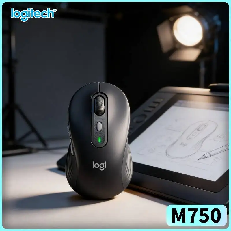

Ergonomic M750 Bluetooth Mouse - 4000 DPI, SmartWheel, Soft Grips, 3-Device Sync, 20-Month Battery, Daily Work Tool