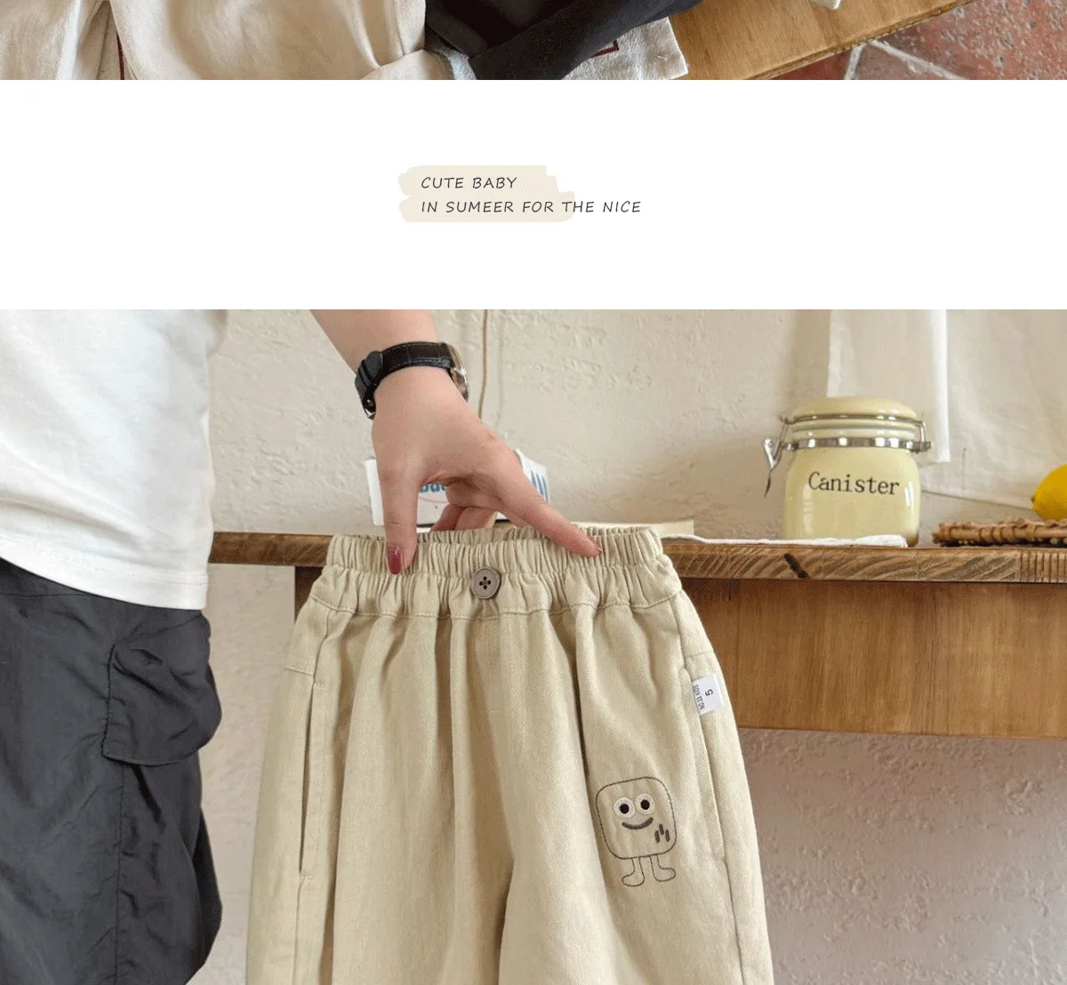 2023 koreanische Frühling Herbst Kinder Baby Jungen Hosen Nette Vielseitige Kleinkind Jungen Casual Hosen Kinder Jungen Reine Baumwolle Hosen – Detail 4