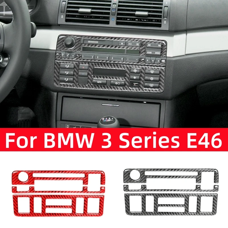 

For BMW 3 Series E46 1999-2004 Accessories Carbon Fiber Car Central Control Air Conditioning CD Button Panel Trim Cover Stickers