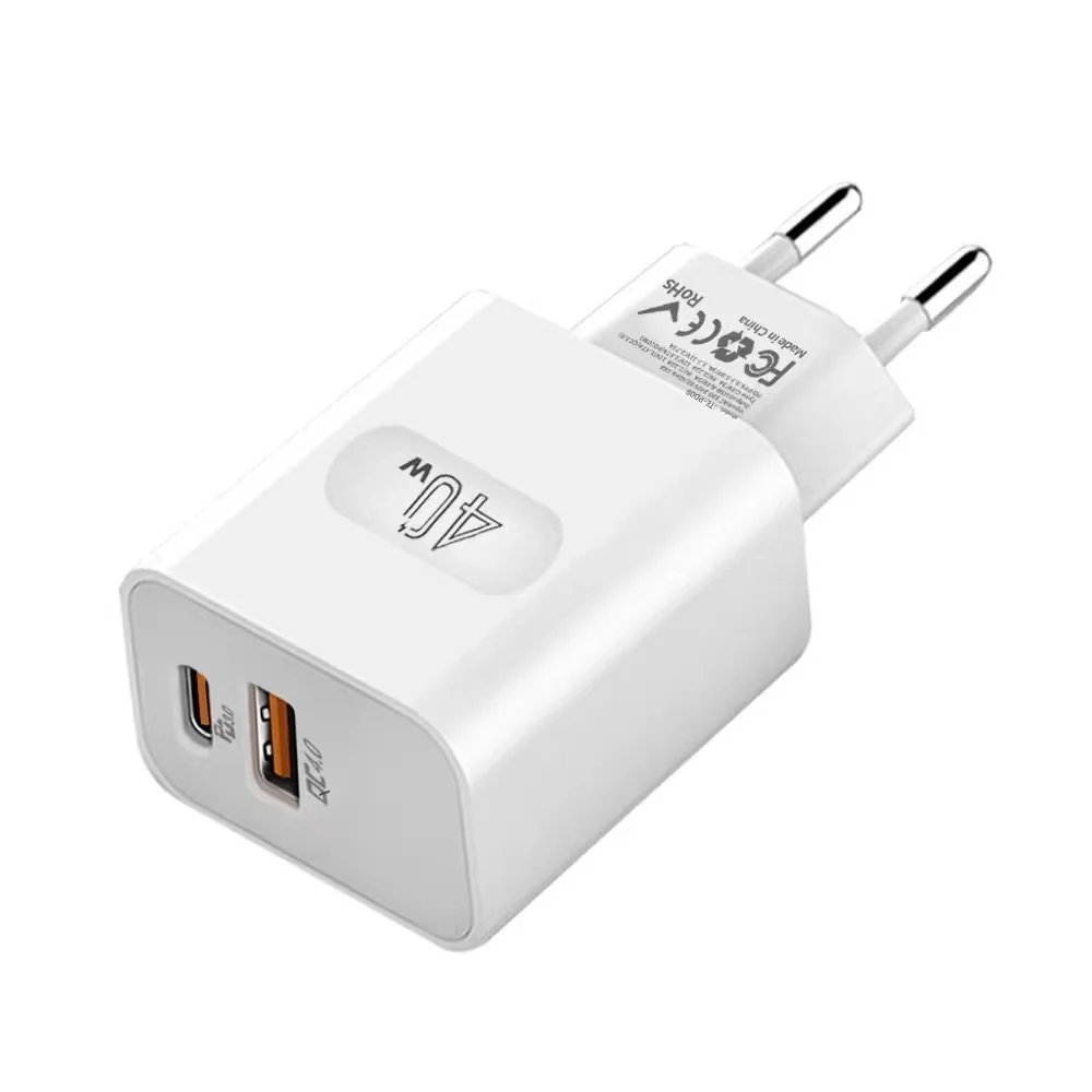 40W USB-C Fast Charger Adapter PD Wall Charger block PD QC 4.0 PPS Dual Port Type C Charger for iPhone Samsung Xiaomi oppo vivo