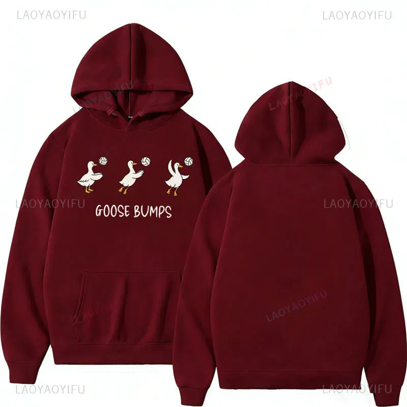 Funny Goose Sweatshirt Cute Duck Goose Bumps Pullover Fashion Tops Women's Long Sleeve Clothing Hoodies Comfortable Pullover