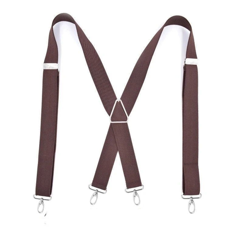 2.5cm width Triangle Metal X Back Suspensorio Classic 4 Hook Clip High Elastic Business Men Gift Suspenders Husband Father