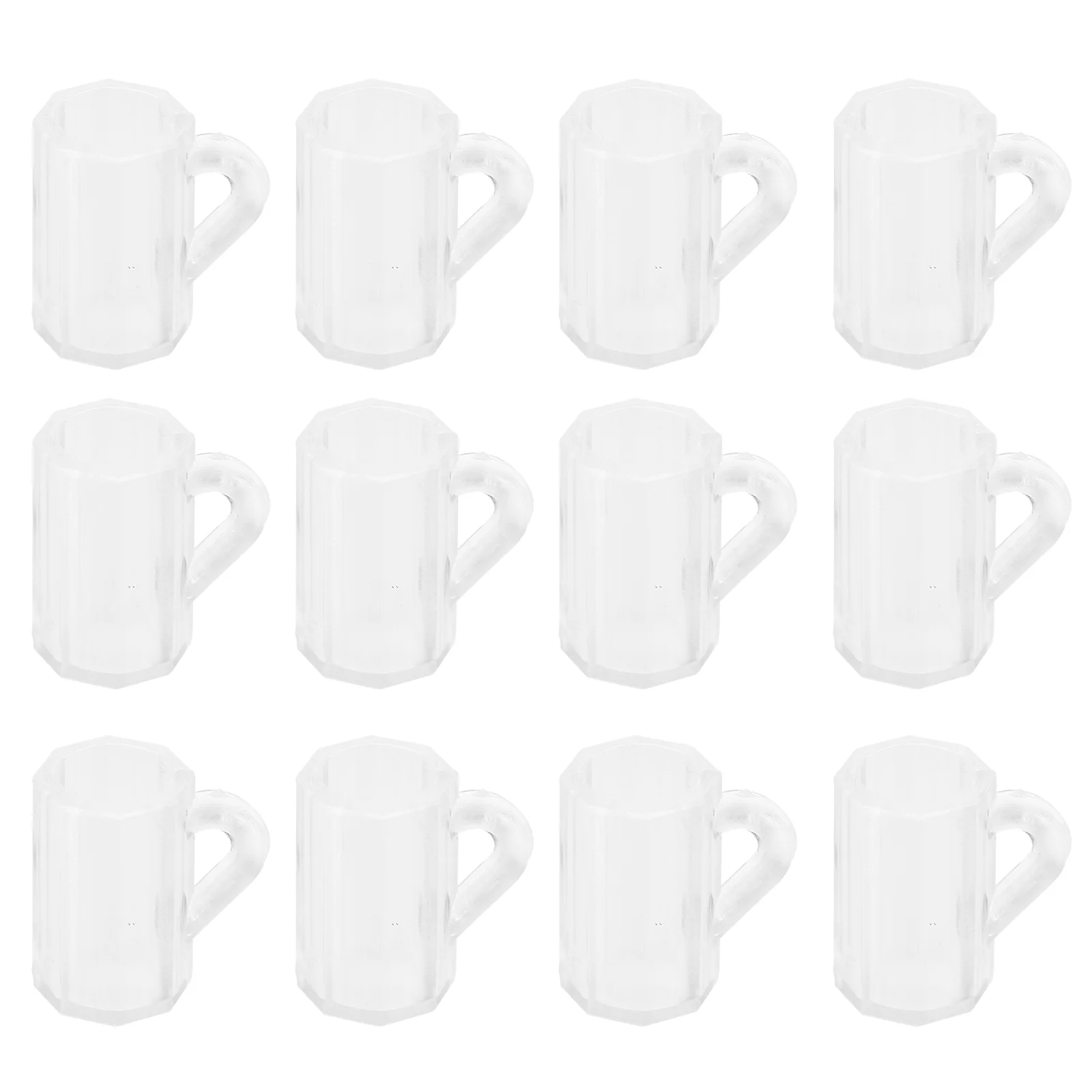 

Dolls House Transparent Handle Mugs Mini Decorations Beer Shot Glasses Miniature Cups