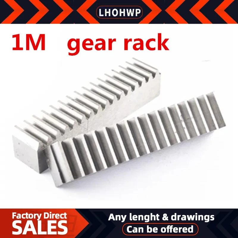 1PC 1Mod Spur Gear Rack 1M Gear Rack Precision Cnc Rack (Straight Teeth) Toothed Rack  Large Amount Can Be Customized