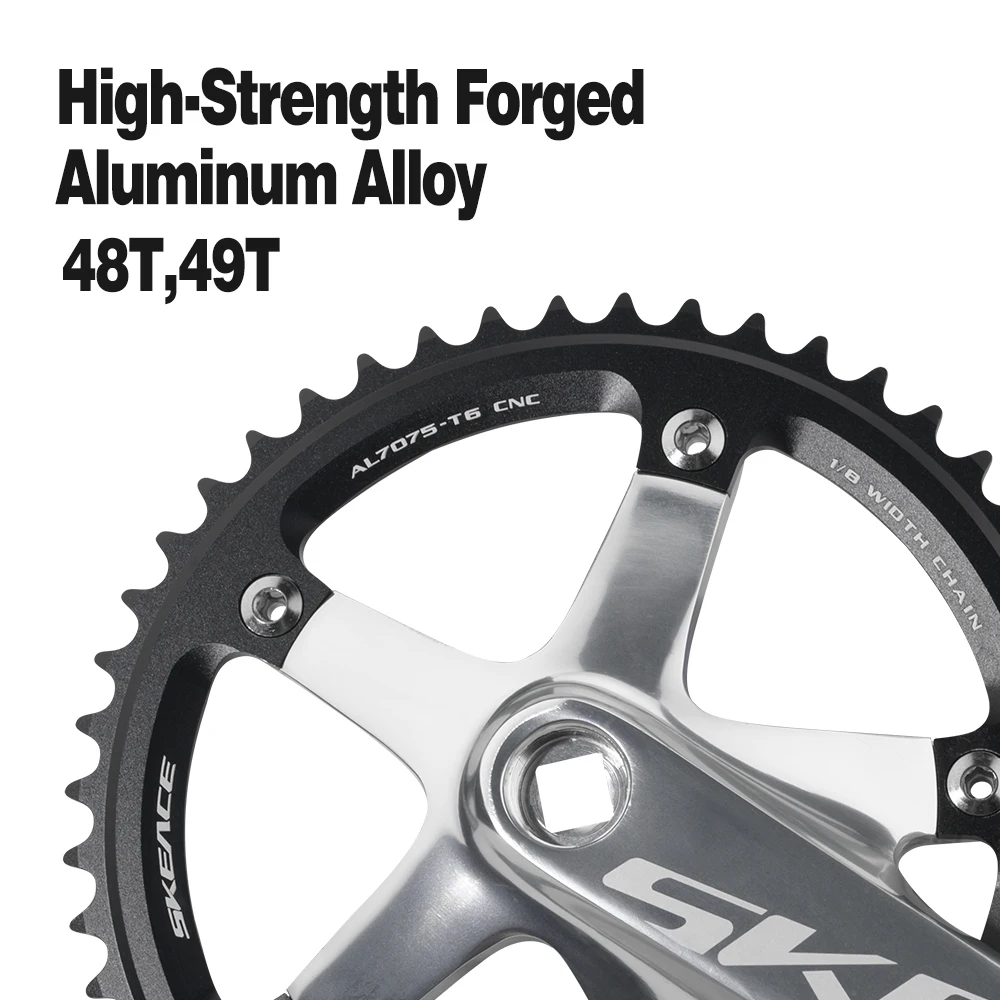 SKEACE Hollowtech Crankset, Fixie Crank, Single Speed Fixed Gear