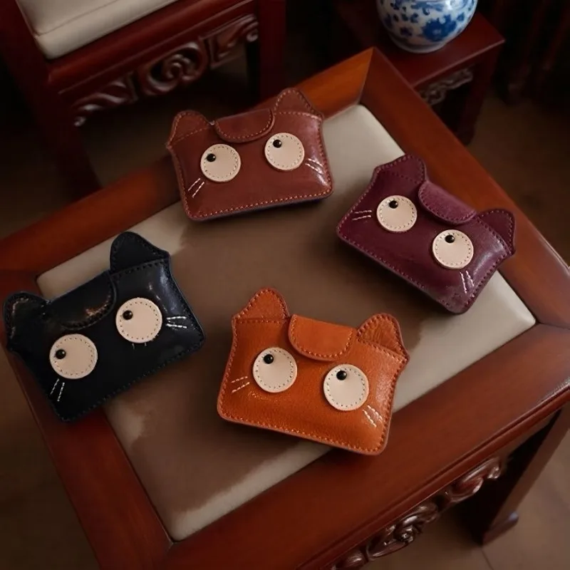 

Кошелек для карт Cat Card Bag New Texture Retro Cartoon, компактный, легкий, большой вместимости, очень мягкий, для хранения карт, кошелек для банковских карт, Ze