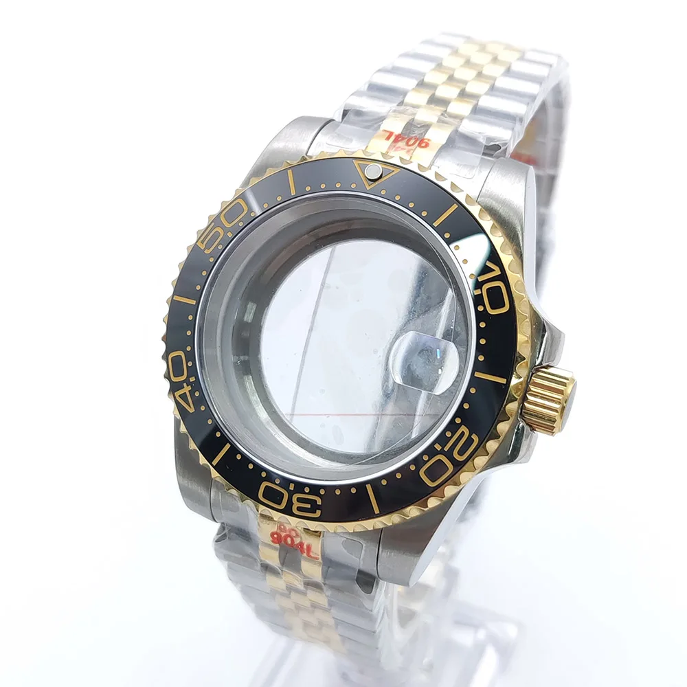 41 MM kast horlogeaccessoires roestvrijstalen band 50 m waterbestendig voor NH 35 36 saffierglas