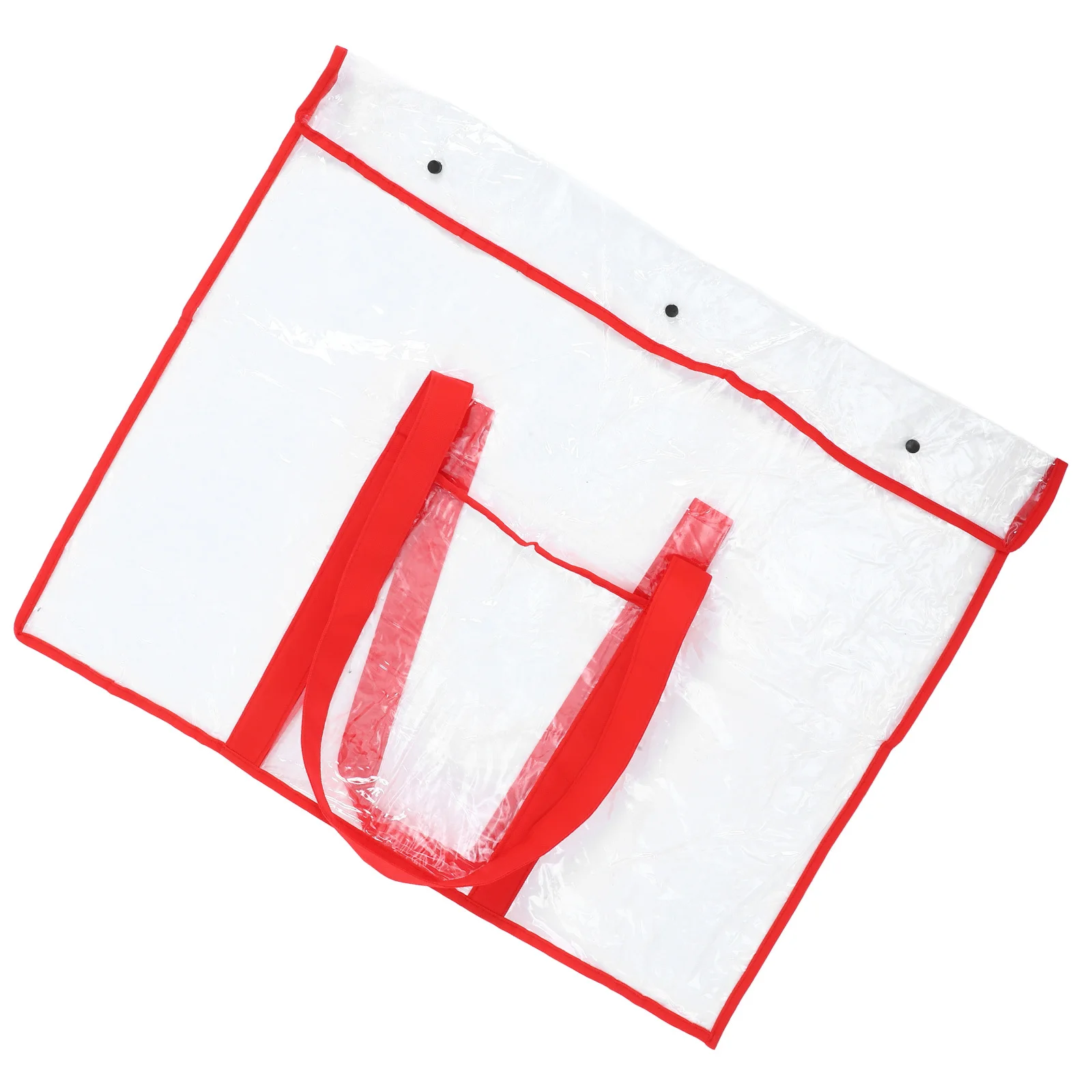 Große Kapazität, rote PVC-transparente Kunst-Portfolio-Tasche für Poster, Dokumente, Aufbewahrung, wasserdicht, langlebig, Tragegriff, Teenager