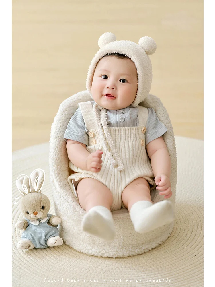 

Bear themed childrens photography clothing 100 day baby newborn photography props studio babys annual photos 신생아촬영