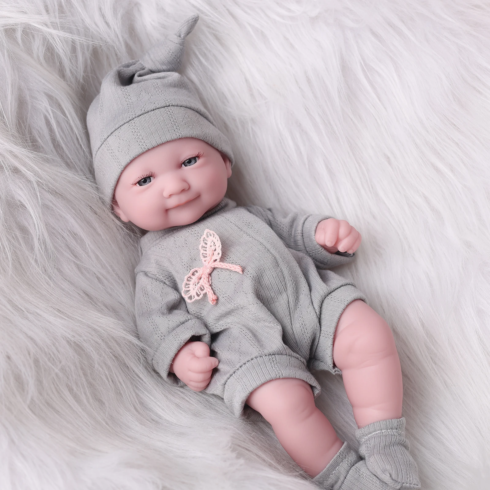 Bambole per bambini rinate simulate da 11 pollici Morbido realistico in vinile realistico Bebe per tutto il corpo Neonato con finta ciuccio Regalo per ragazze per bambini