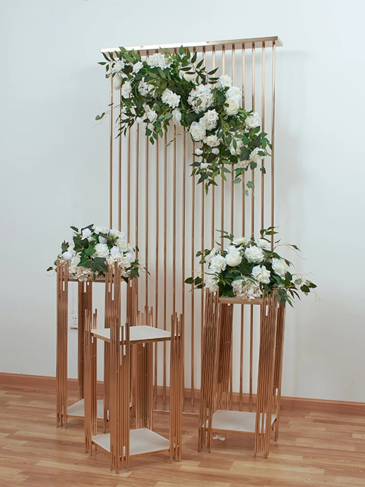 

Luxury Romantic Wedding Engagement Square Plinth Cake Cupcake Drinks Dessert Table Flower Bouquet Craft Display Holder 3pcs