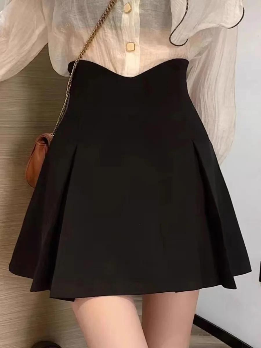 

High Waist A-Line Skirt for plus Size Women Summer New Design Sensation f Body Skirt Knee-Length Pleated Skirts