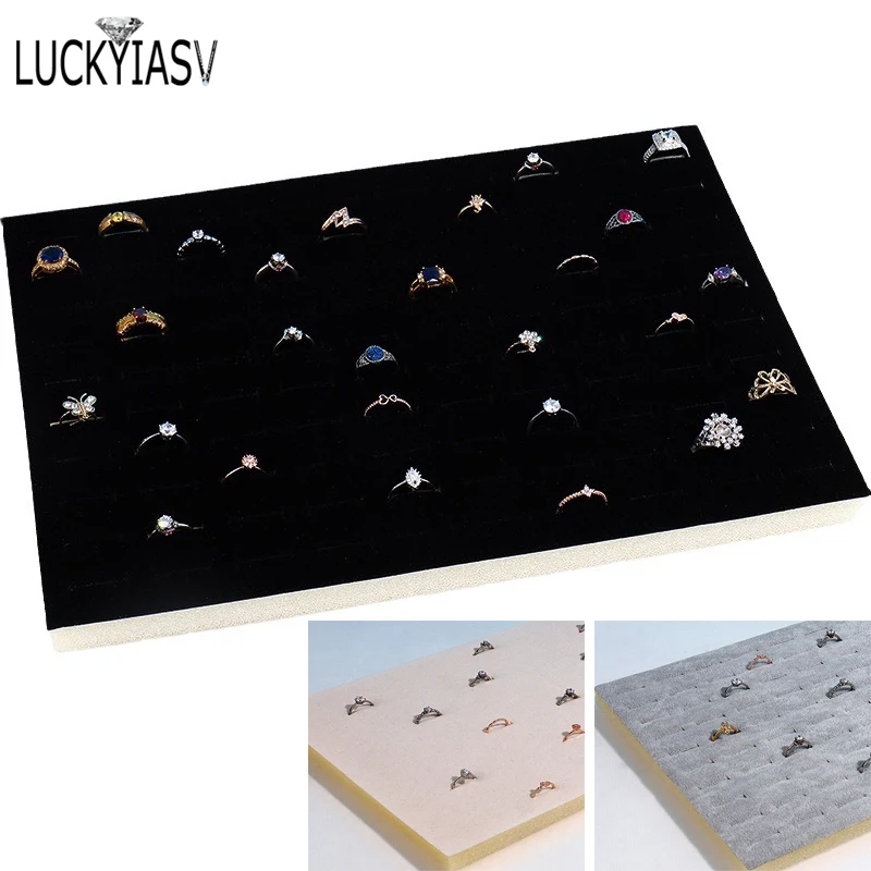 Fashion Black White Storage Box Lined with Sponge Pads Earrings Jewelry Rack Storage Women Men Ring Display Stand