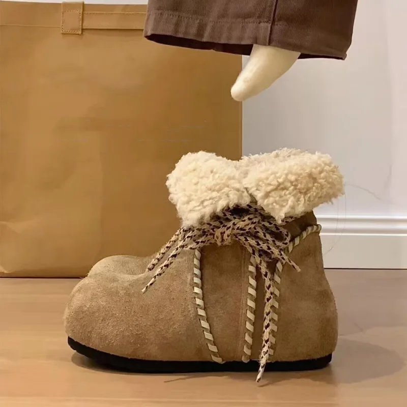 

Женские зимние сапоги на танкетке 2026: Новинка, двойное назначение, на толстой подошве, с флисовой подкладкой, утепленные, теплые хлопковые сапоги