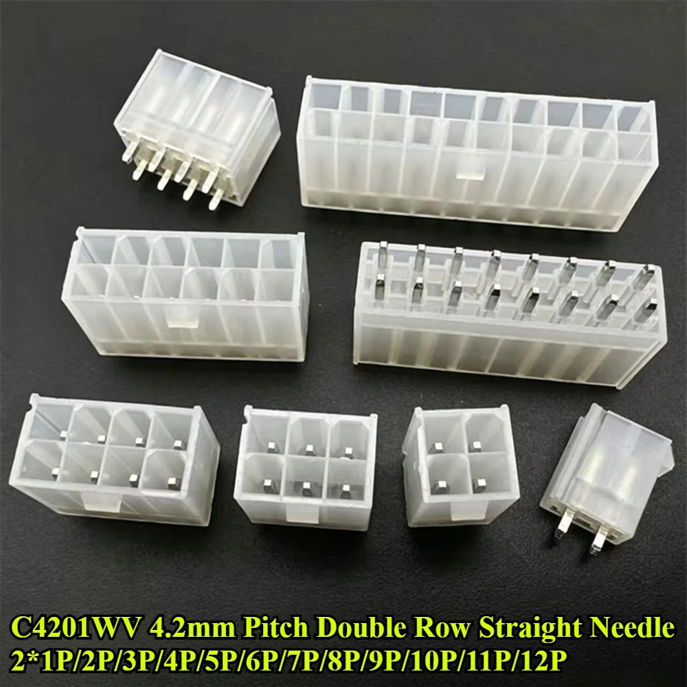 10/30Pcs/lot C4201WV 4.2mm Pitch Double Row Straight Needle 2*1P/2P/3P/4P/5P/6P/7P/8P/9P/10P/11P/12P Pin Socket Connector