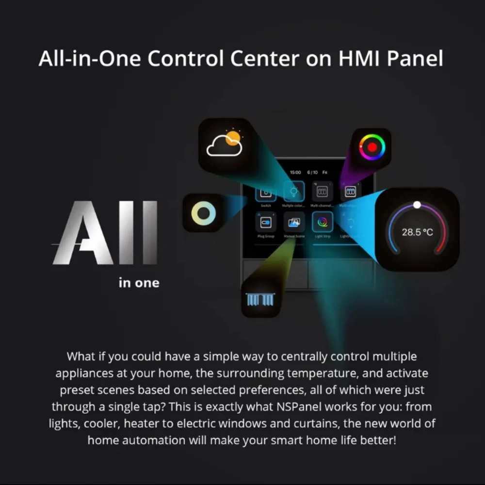 NSPanel Smart Sne Wall Switch EU/US Integrated HMI Panel Home Automation Thermostat Smart HomeWorks with Alexa Ali