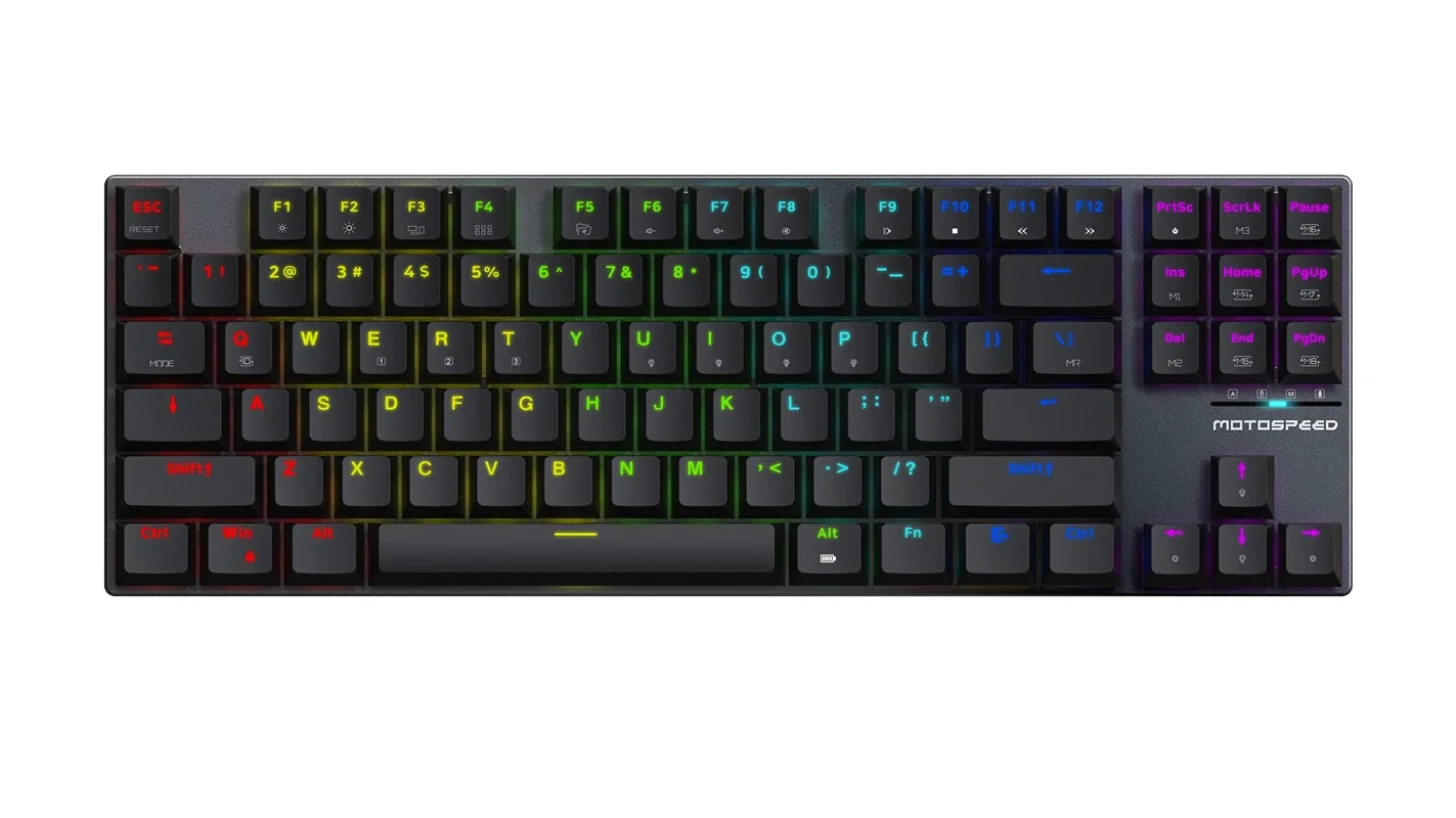 Motospeed BK75 RGB Gaming 2 in 1 Wired and Wireless Mechanical Keyboard for Gamer PC Desktop