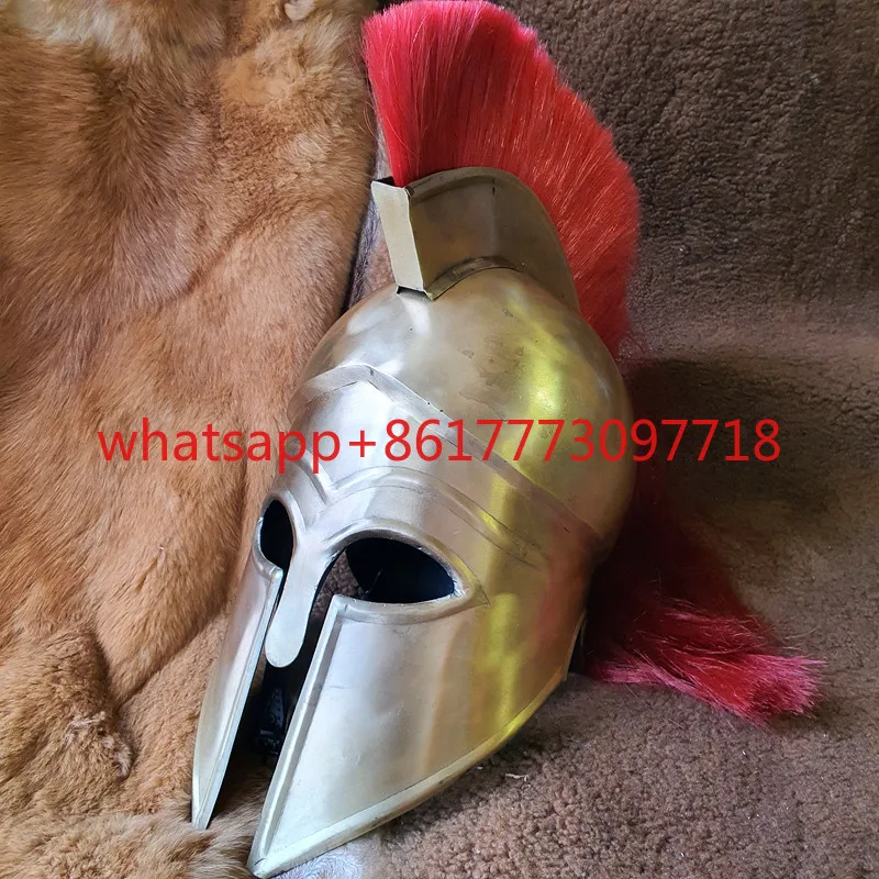 Greek armor Corinthian helmet Spartan warrior armor with mane can be worn