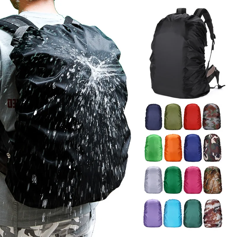 1pcs Ultralight Backpack Waterproof Cover 35-45L Universal OutdoorSport Climbing Bags Rain Cover Inside Silver watering Coating