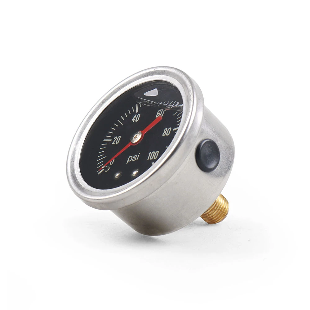Brand New Black Universal Adjustable Fuel Pressure Regulator Gauge 0-60psi 0-100psi Liquid Chrome For Car Accessories