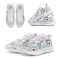 INSTANTARTS-Cute Cartoon Nurse Pattern Running Shoes para mulheres, confortável, respirável, meninas, tênis, marca, quente