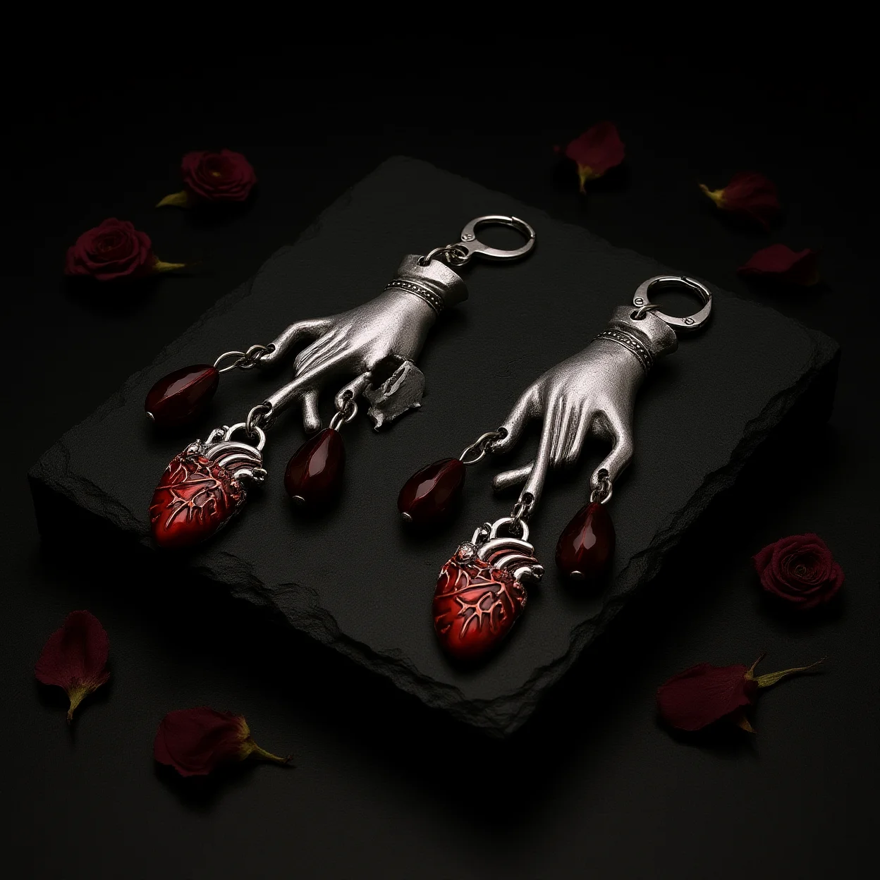 Punk Earrings Alternative Vampire Dangle Earrings Hand Shaped Earrings Unique For Daily Subculture Wear Comic Exhibition Dark