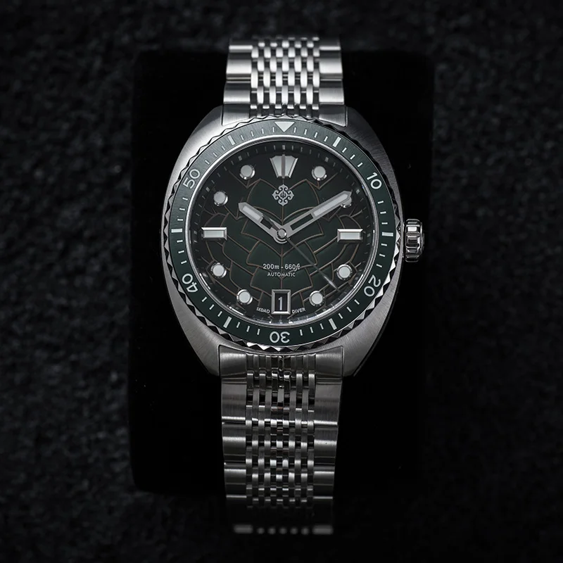 IXDAO IPOSE 2025 New Automatic Mechanical Men Watch JD-X07S Dragon Scale Pattern Watch Stainless Steel BWG-9 Diving reloj hombre