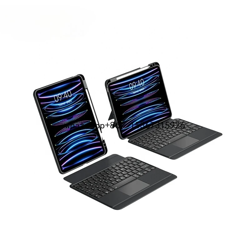 

Чехол с разделенной клавиатурой IFacemall для iPad Pro 12,9, защитный чехол с магнитной клавиатурой, трекпад, беспроводная клавиатура с RGB-подсветкой
